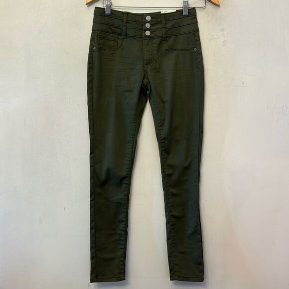 Mudd olive high rise adjustable waist triple stack jeggings Size 14 New - Picture 1 of 11